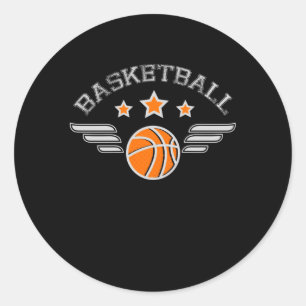 Basketball-Logo mit Würfeln Sport-Team Runder Aufkleber