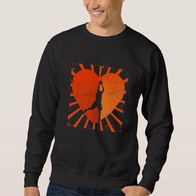 Basketball Love Hoops Ball Life Bball Dunk Heart Sweatshirt (Vorderseite)