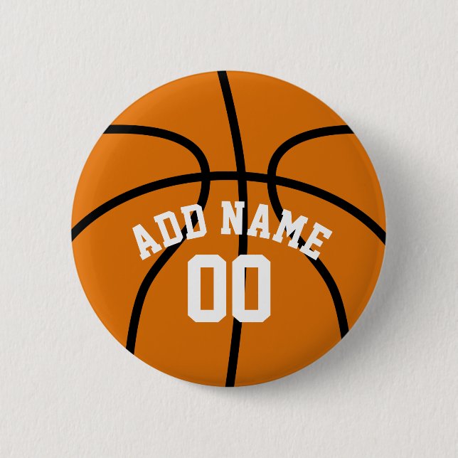 Basketball-Lüfter mit Individuelle Name-Nummer Button (Vorderseite)
