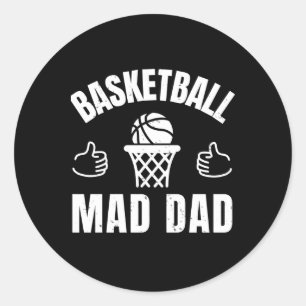 Basketball Mad Vater Runder Aufkleber