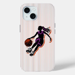 Basketball Mädchen dribbelt IPhone 15 Hülle