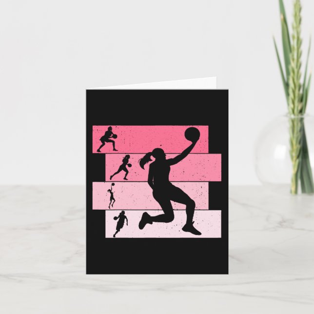 Basketball Mädchen Frauen Kinder Karte (Vorderseite)