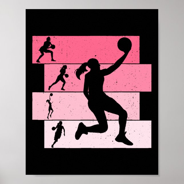 Basketball Mädchen Frauen Kinder Poster (Vorne)
