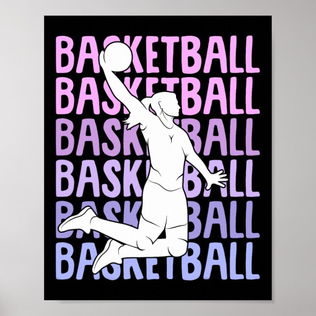 Basketball Mädchen Frauen Kinder Poster (Vorne)