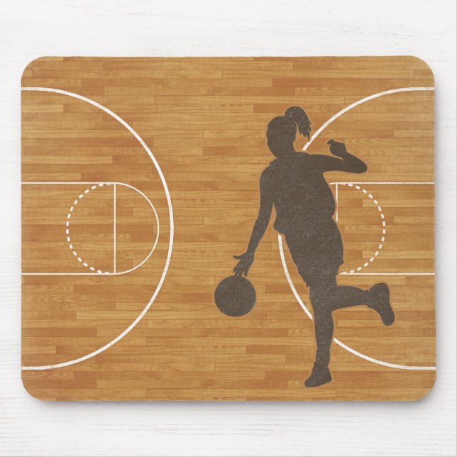Basketball-Mädchen-Gericht Mousepad Mausunterlage (Vorne)