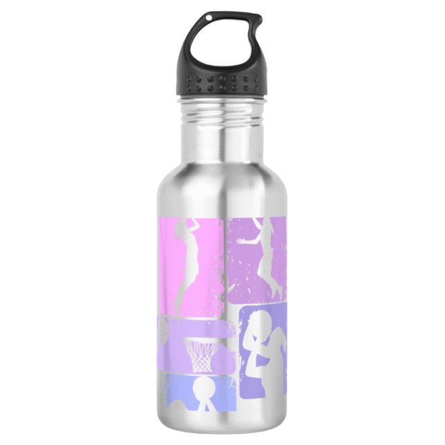 Basketball Mädchen Mädchen Mädchen Kinder Edelstahlflasche (Vorderseite)