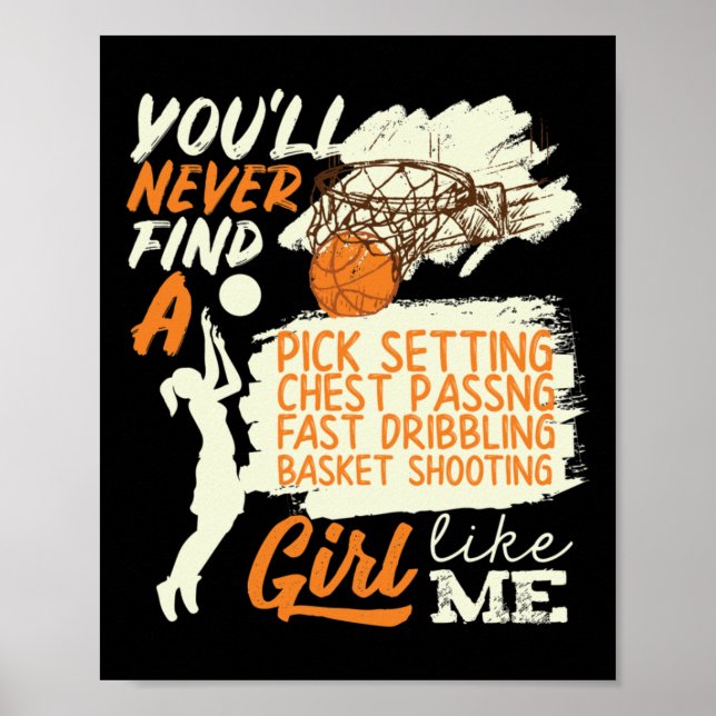 Basketball-Mädchen wie ich beim Dribbling Poster (Vorne)
