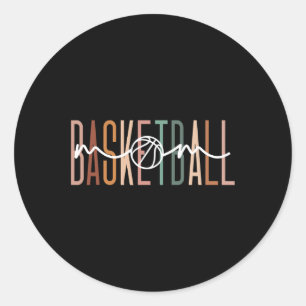 Basketball Mama Basketball Mama Niedliche Mama Bas Runder Aufkleber