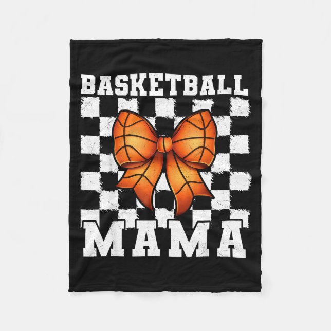 Basketball Mama Coquette Bow Game Day Funny Srts L Fleecedecke (Vorderseite)