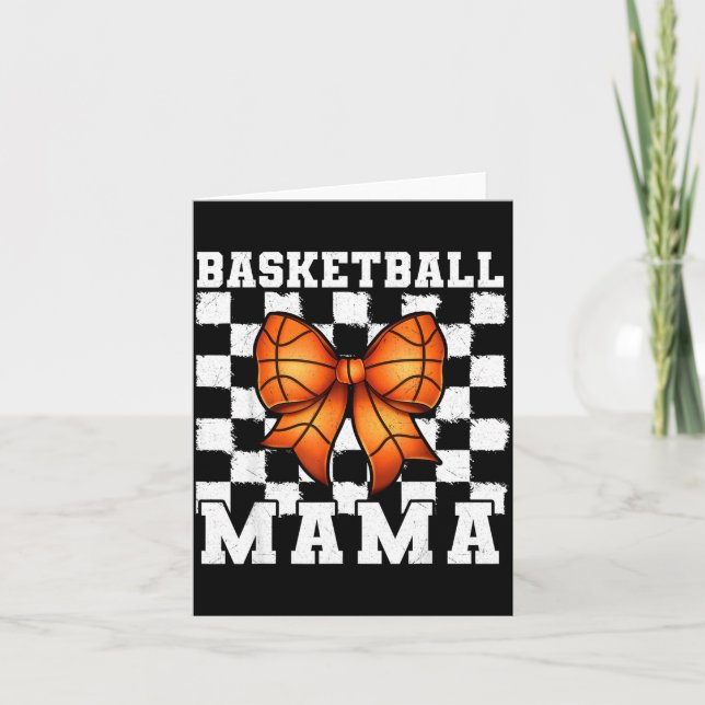 Basketball Mama Coquette Bow Game Day Funny Srts L Karte (Vorderseite)