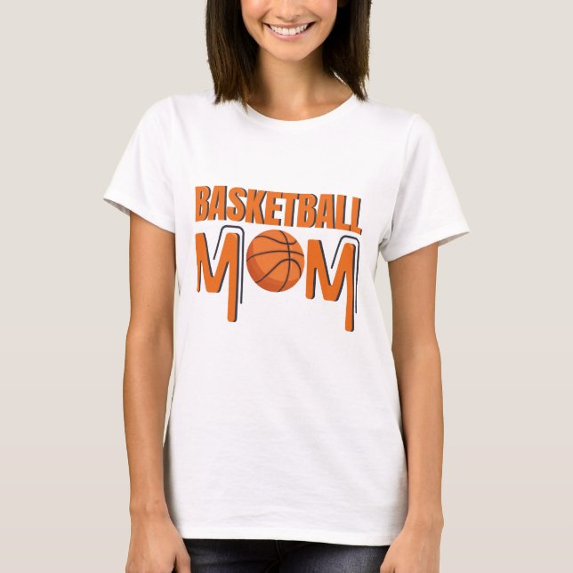 Basketball Mama Hoops Sportfächer T-Shirt (Vorderseite)