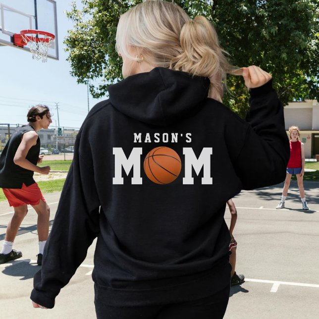 Basketball Mama Kind Name Eltern schwarz Hoodie (Basketball Mom Kid's Name Parent Black Hoodie
)