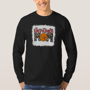 Basketball Mama Leopard Ball Mama Mütter gebleicht T-Shirt