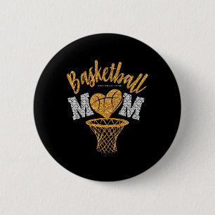 Basketball Mama Leopard Basketball Senior Mama 202 Button