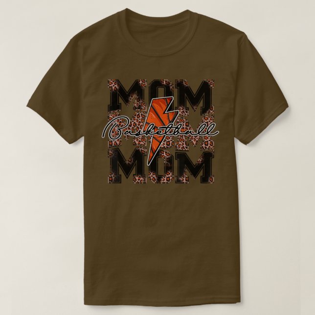 Basketball Mama Leopard Blitzschlag Basketball g T-Shirt (Design vorne)