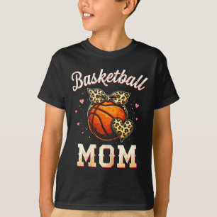 Basketball-Mama-Leopard-Herz-Bandana-Design T-Shirt