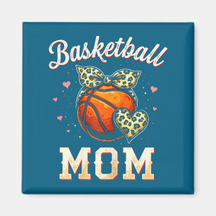 Basketball-Mama-Leopard-Herz-Bandana-Kunstwerk Magnet