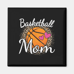 Basketball Mama Leopard Print Basketball Frauen Ma Magnet