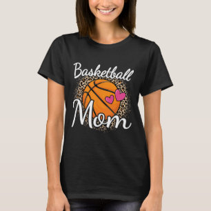 Basketball Mama Leopard Print Basketball Frauen Ma T-Shirt