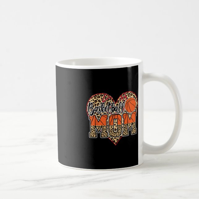 Basketball Mama Leopard Senior 2023 Abschluss Moth Kaffeetasse (Rechts)