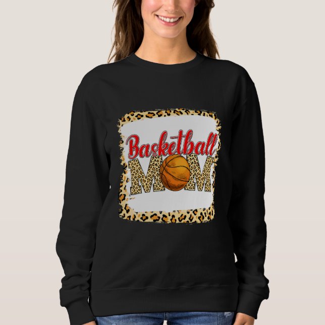Basketball Mama Leopard Sport Ball Mama Mutter Da Sweatshirt (Vorderseite)