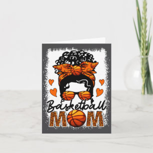 Basketball-Mama Leopard Unordentlicher Dutt Spielt Karte