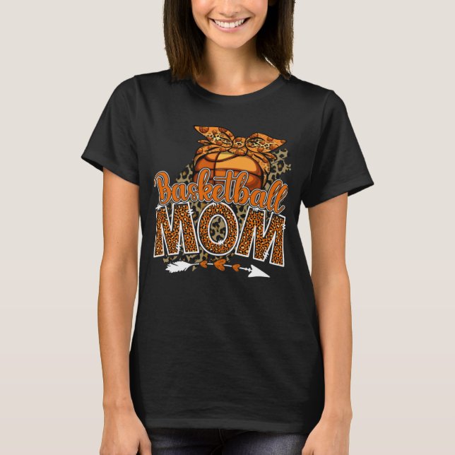 Basketball Mama Mama Mother's Day Leopard Sport Ma T-Shirt (Vorderseite)