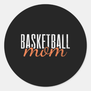 Basketball Mama Mama Runder Aufkleber