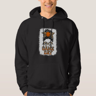 Basketball Mama Messy Bun Game Day Vibes M Hoodie