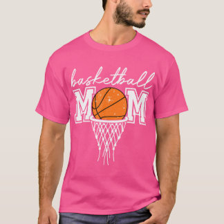 Basketball Mama Mother Leopard Basketball Hoop Net T-Shirt