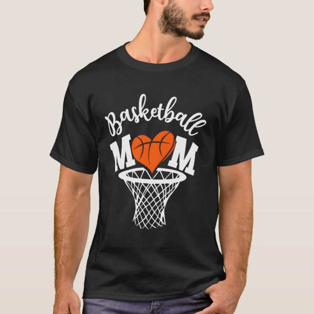 Basketball-Mama Neuheit erschüttert Mutter T-Shirt (Vorderseite)