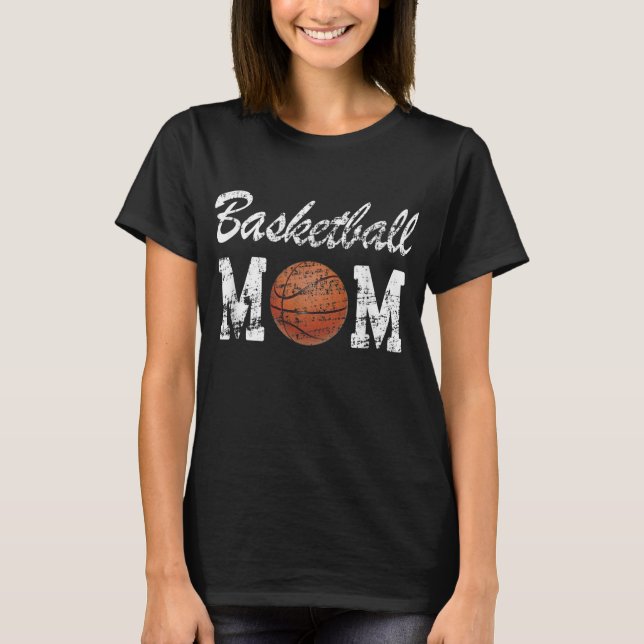 Basketball-Mama Niedliche Neuheit erschüttert T-Shirt (Vorderseite)