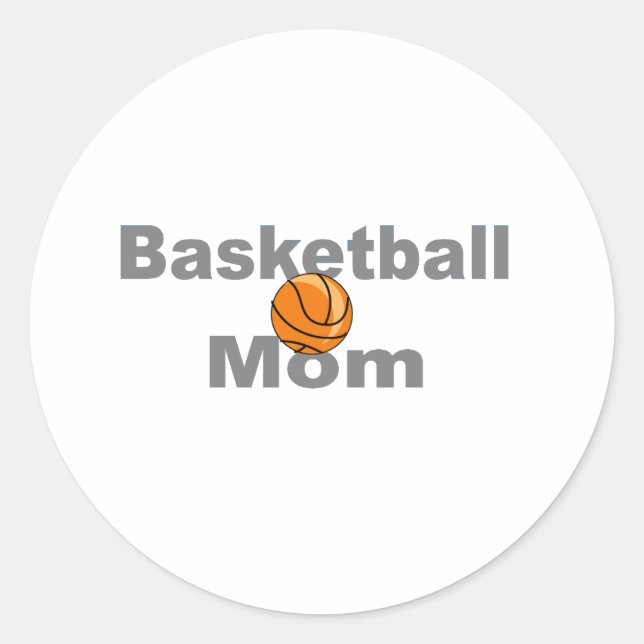 BasketBall-Mama Runder Aufkleber (Vorderseite)