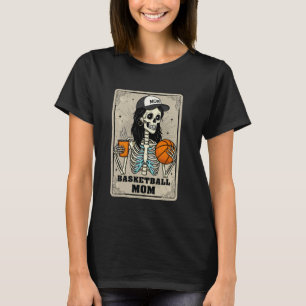 Basketball Mama Skelett Vintages Tarot Karte T-Shirt