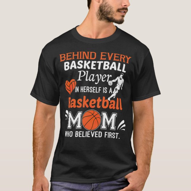 Basketball Mama T Basketballteam Dunkeln T-Shirt (Vorderseite)