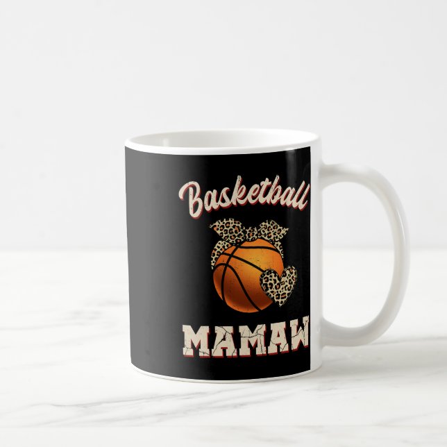 Basketball Mamaw Bandana Leopard Herz Fans Mutter Kaffeetasse (Rechts)