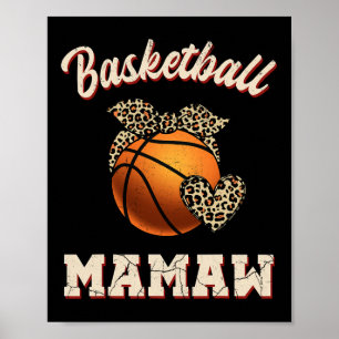 Basketball Mamaw Bandana Leopard Herz Fans Mutter Poster