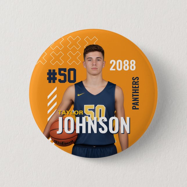 Basketball-Mannschaft Senior Night Benutzerdefinie Button (Vorderseite)
