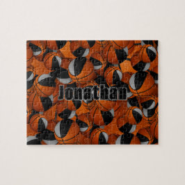 Basketball-Mannschaftsfarben für schwarze Jungs Puzzle
