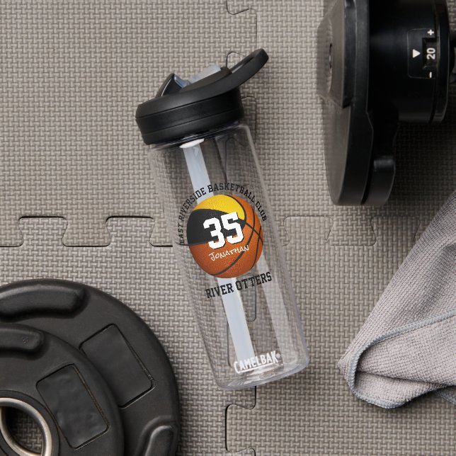 Basketball-Mannschaftsfarben personalisiert Trinkflasche (Fitnessstudio)