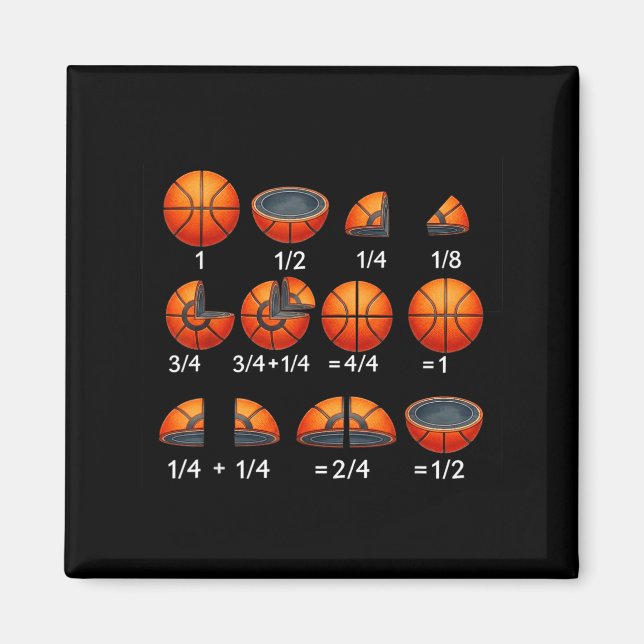 Basketball-Mathematik-Bruch zurück zur Schule Lehr Magnet (Vorne)