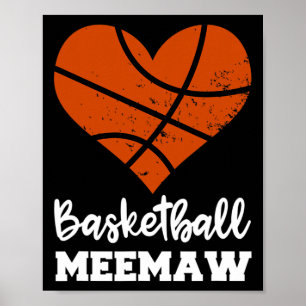 Basketball Meemaw Fun Basketball Herz Oma Mee Poster