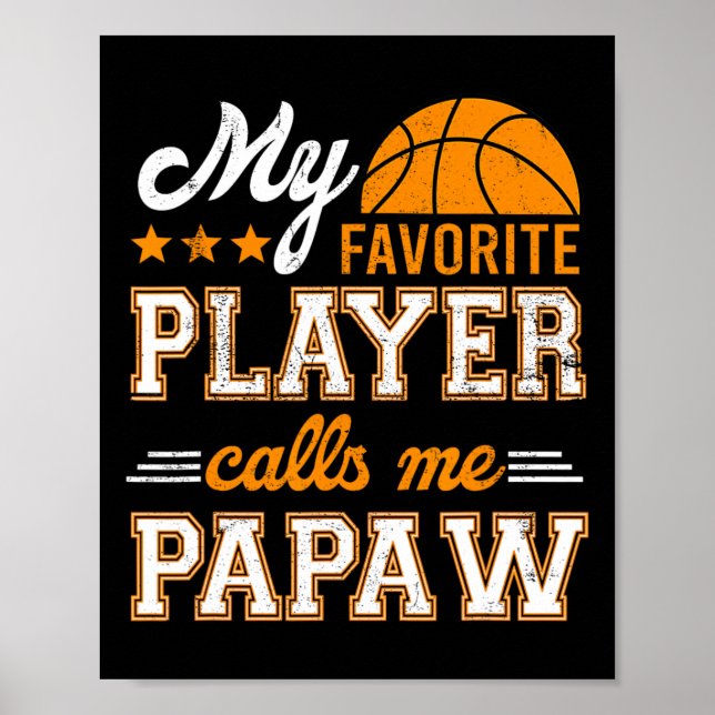 Basketball Mein Lieblingsspieler ruft mich Papa an Poster (Vorne)