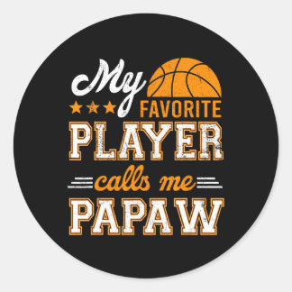 Basketball Mein Lieblingsspieler ruft mich Papa an Runder Aufkleber