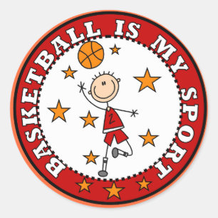 Basketball Meine Sport T-Shirts und Geschenke Runder Aufkleber