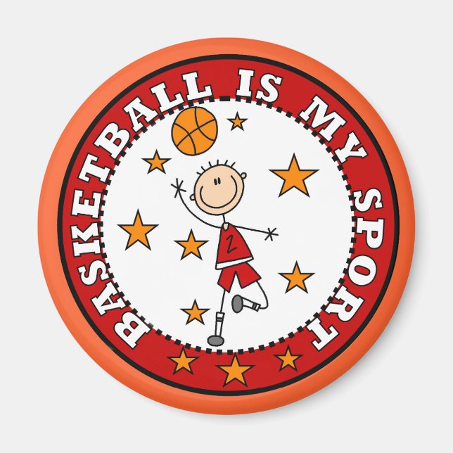 Basketball Meine Sportkleidung und Geschenke Magnet (Vorne)