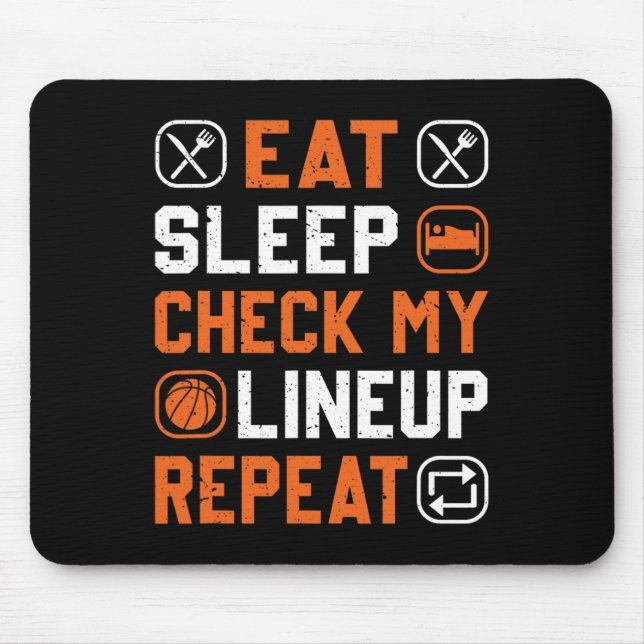 Basketball Men Boy Karo Mein Line Up Basketball Pl Mousepad (Vorne)