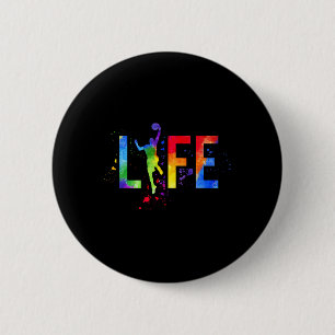 Basketball Mens Ball ist Lebensfarbe Basketball Button
