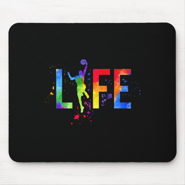 Basketball Mens Ball ist Lebensfarbe Basketball Mousepad (Vorne)