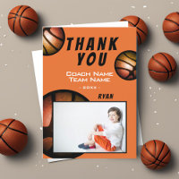 Basketball Metallisches Foto Danke, Coach Card
